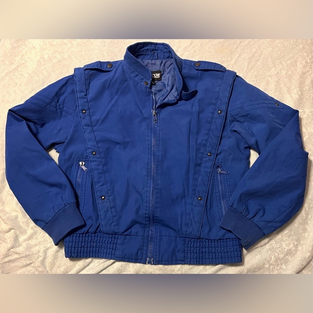 *True Vtg 80s Boys Gavroche Blue Bomber Jacket size 16- 1st pic is truest color